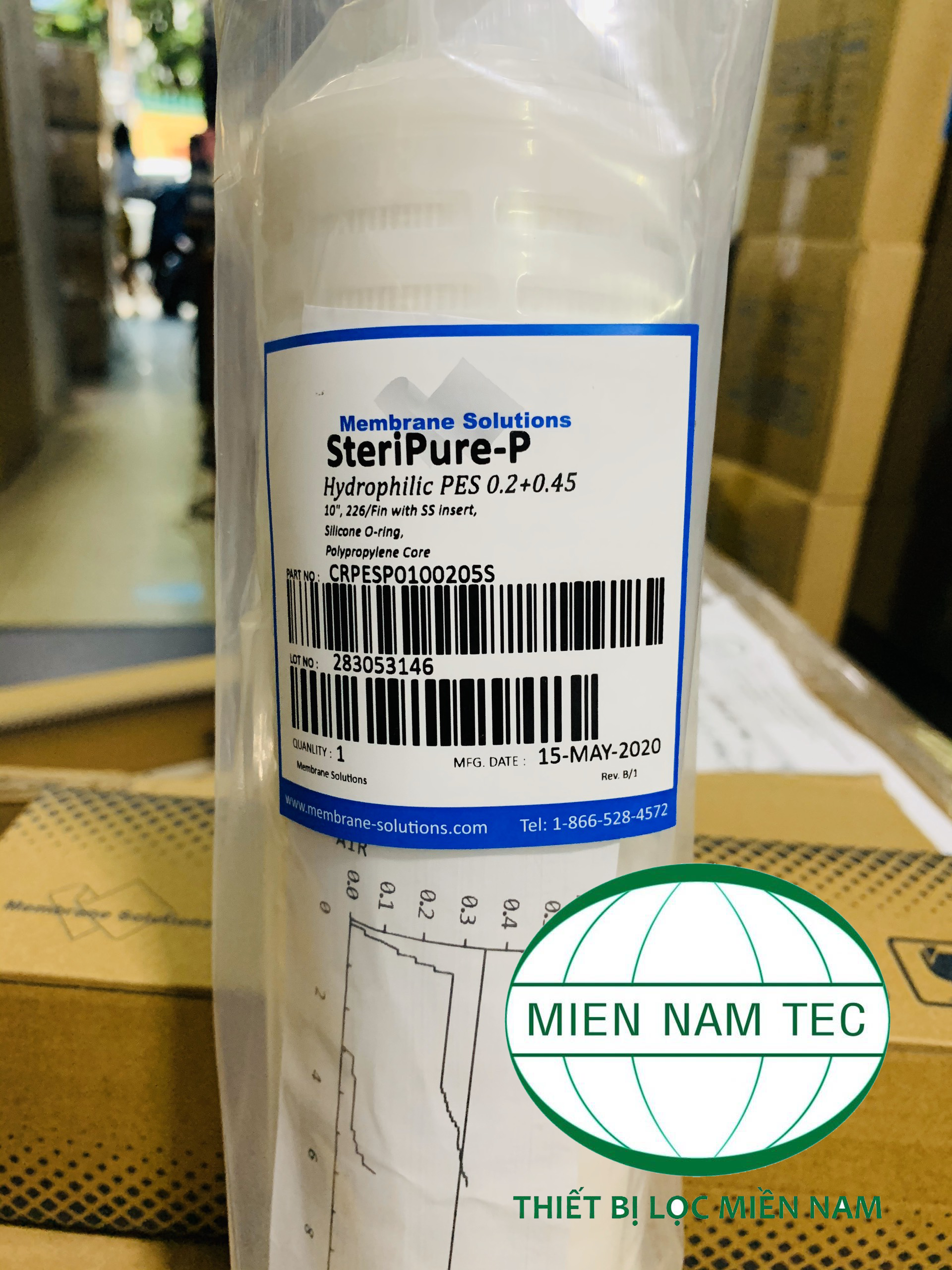 lõi giấy xếp pes lọc kép 0.2 và 0.45 micron
